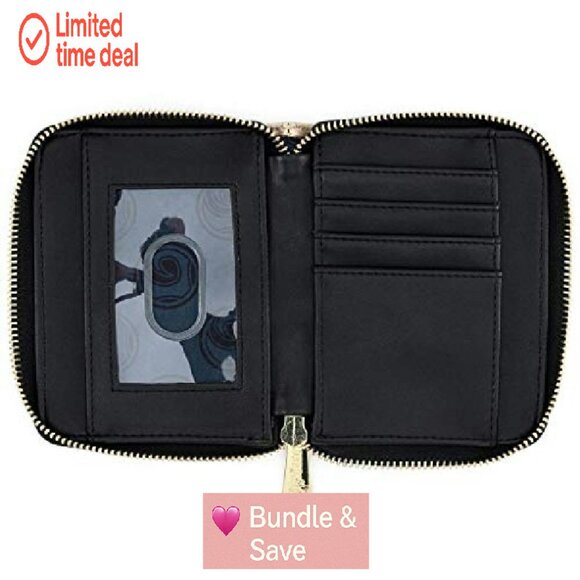 Faux Leather Zip Around Wallet with Card Slots and ID Window - Picture 4 of 5